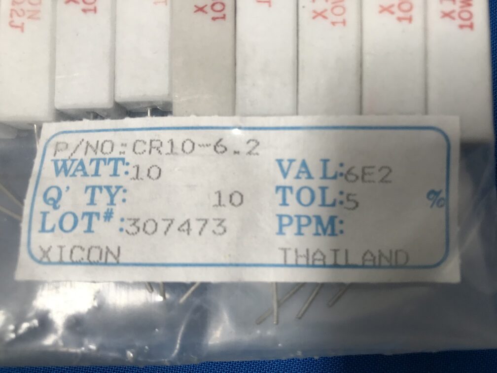 CR10-6.2 XICON Wire Wound Resistor Thru Hole