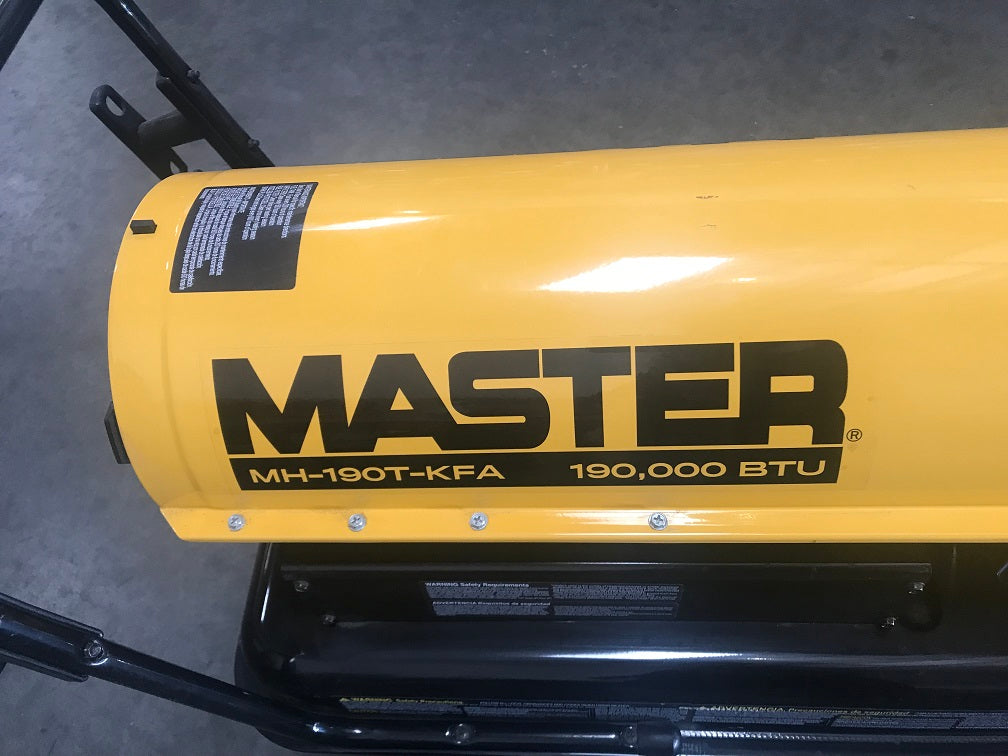MASTER FORCED AIR HEATER MH-190T-KFA 190,000 BTU type of fuel NO.1/Kerosene FUEL TANK CAPACITY-GAL 13, NEW