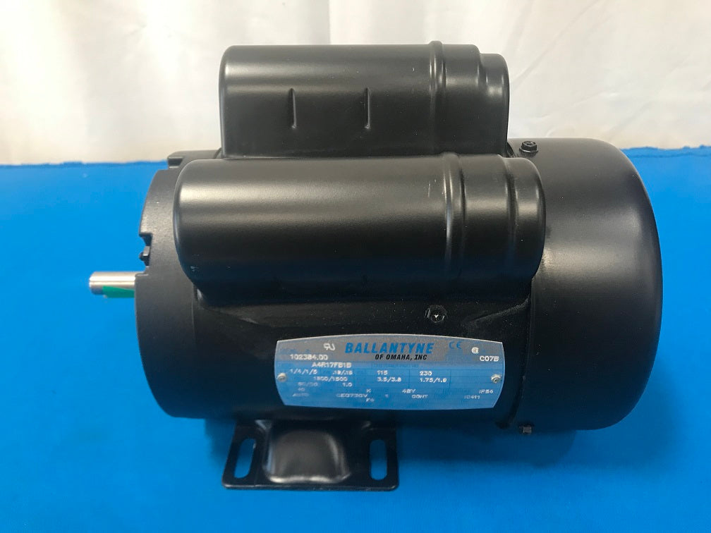 Ballantyne Motor Model no. A4R17FB1B Cat No. 102384.00 1500/1800RPM Thermally Protected