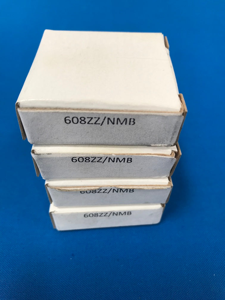 608ZZ/NMB Bearings DIM. O.D. .865 O I.D. .313 THICKNESS .275 SOLD IN LOT OF 4PCS