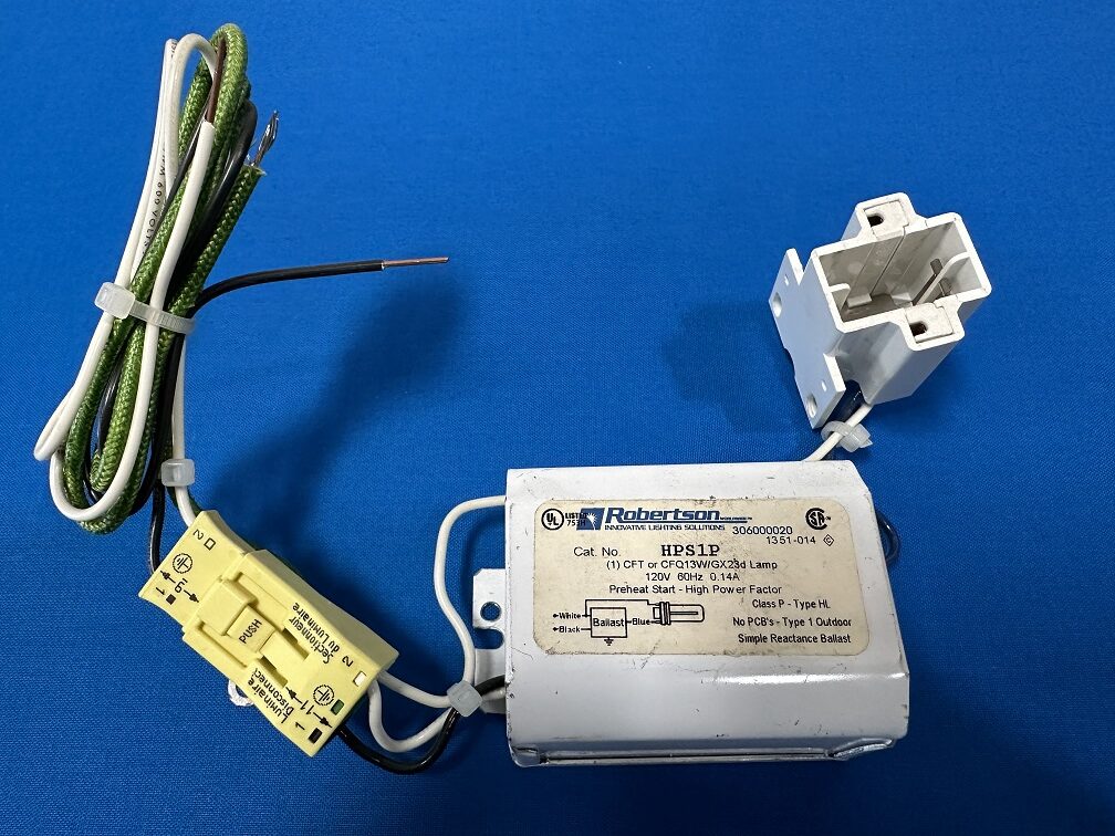 HPS1P Preheat Start-High Power Factor Class p Type 1 outdoor (ROBERTSON) 120vAC 60hZ 0.14A (1) CFT or cfq13w/gx23d Lamp