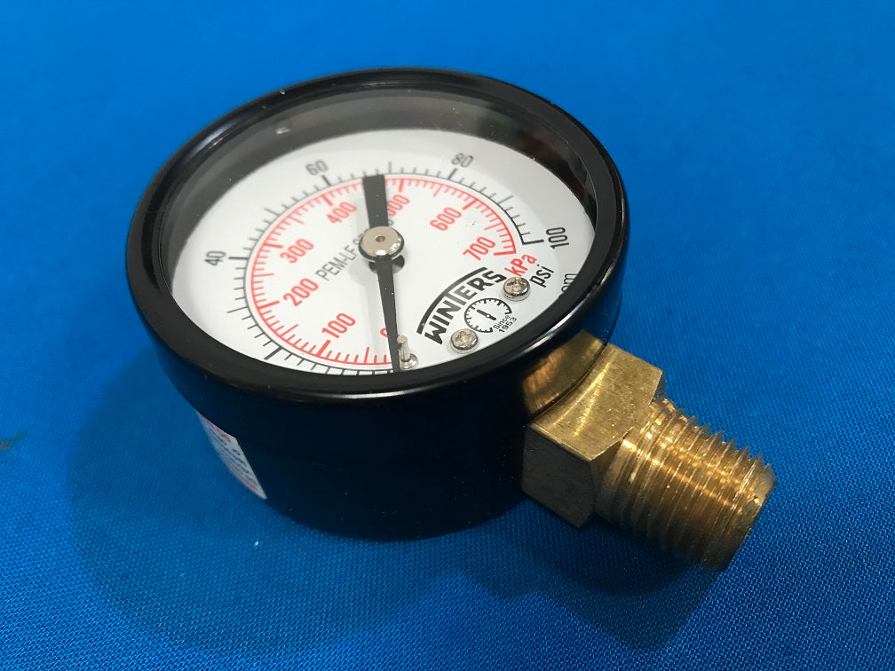 20JN22 WINTERS Gauge pressure 0-100 psi 2.00 inch diameter.