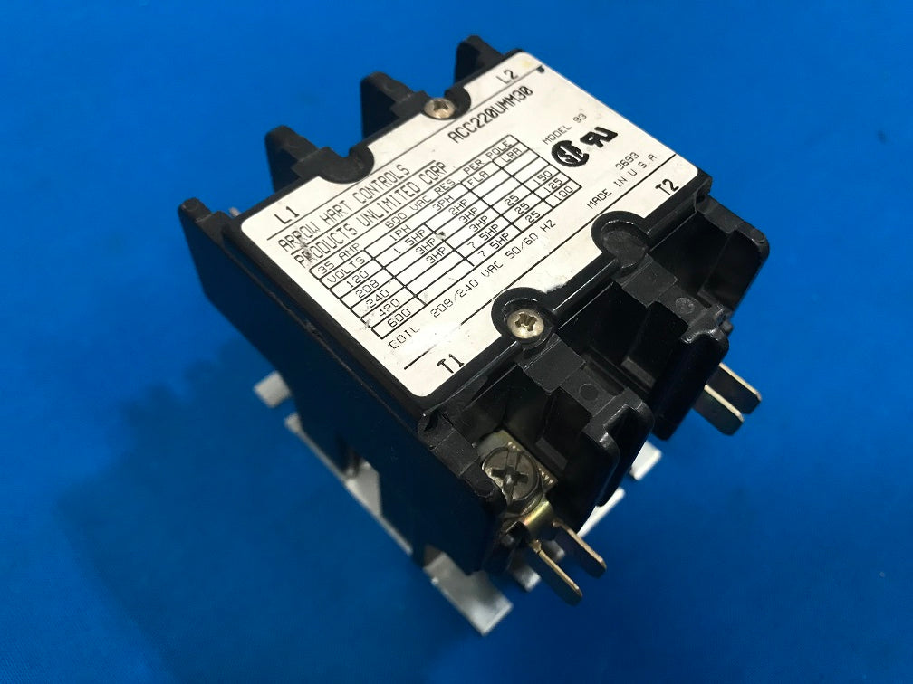ACC220UMM30 ARROW HART CONTROLS, Contactor coil voltage 208/240vac 50/60hz