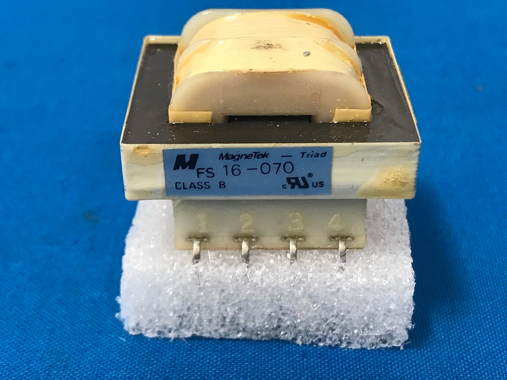 FS16-070 Magnetek Power Transformer Primary voltage 115-230vac 50/60hz Sec: 16.0v ct @ 0.07