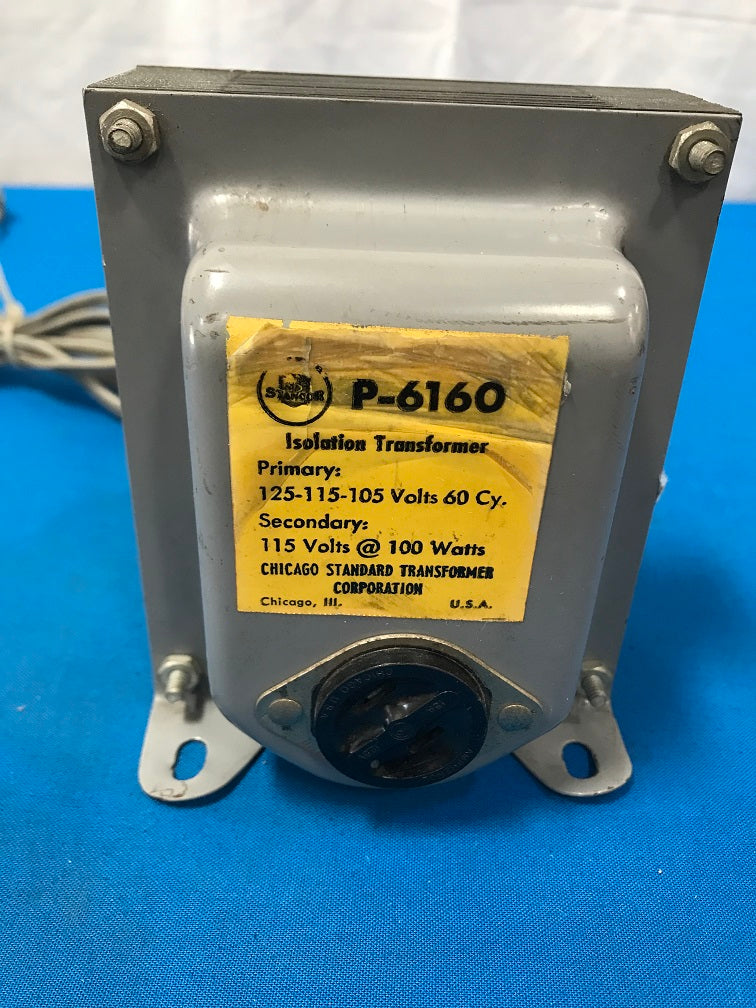 P-6160 Isolation Transformer Primary: 125-115-105 Volts to 60cy. Secondary 115Volts