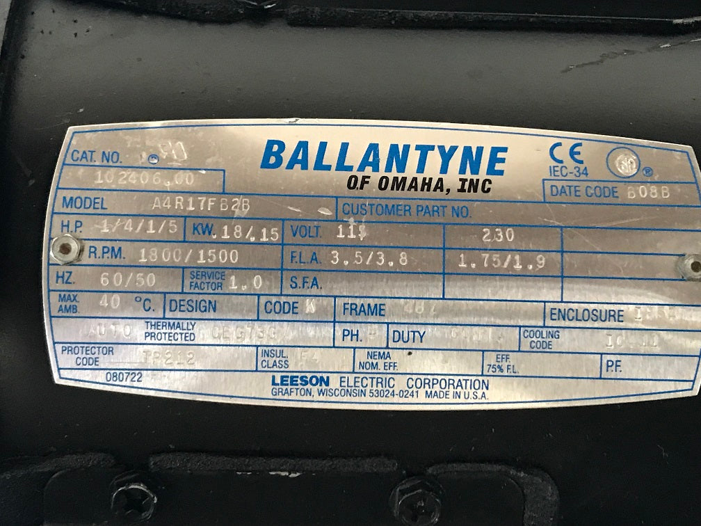 A4R17FB2B Ballantyne of Omaha Cat no.102406.00