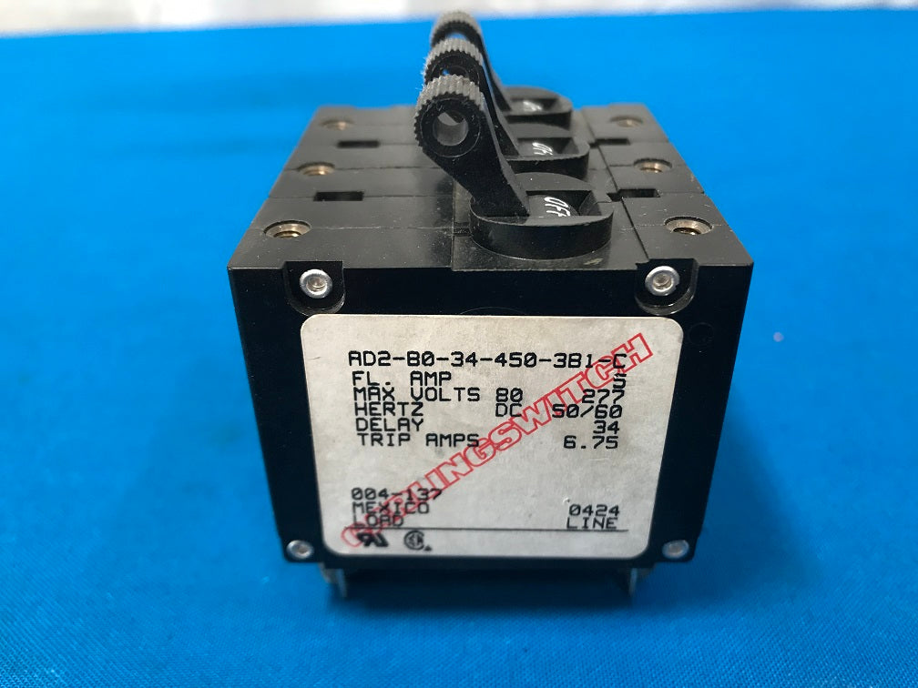 AD2-B0-34-450-381-C Carlingswitch 3 phase Circuit breaker Fl.Amp 5