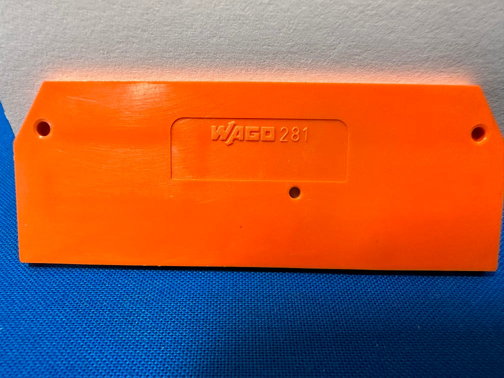 281-326 WAGO orange Terminal block end cover (sold in lot of 25)