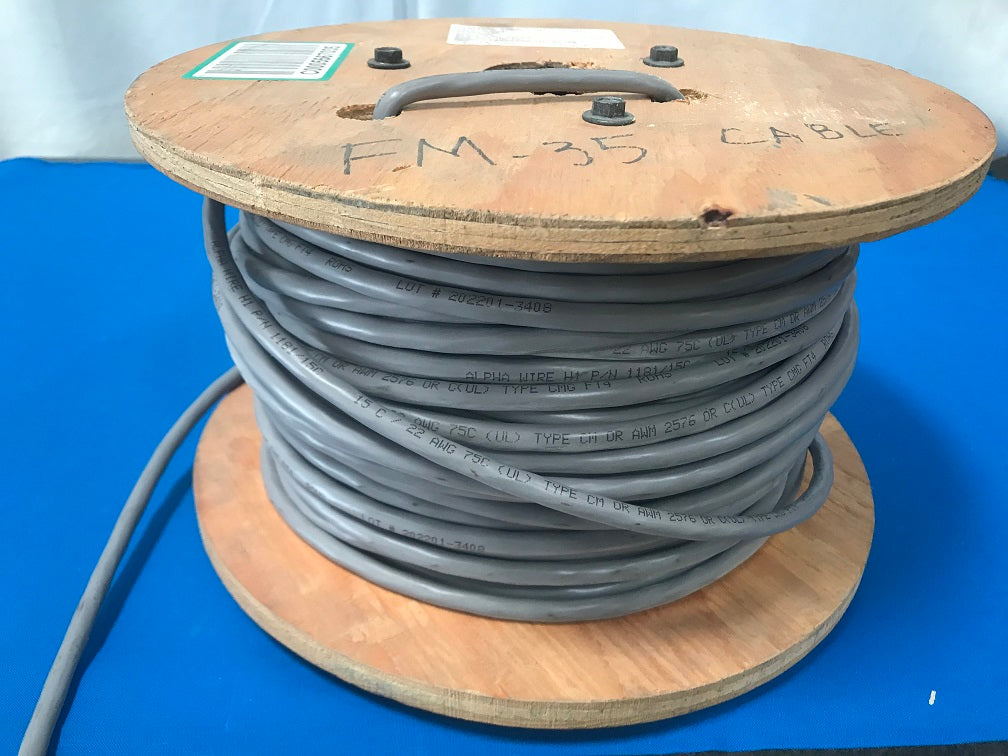 ALPHA WIRE (150 Feet) H1 P/N 1181/15C 22AWG 75C 9ul) TYPE CM  OR AWM 2576 OR C(UL) TYPE CMG FT4 
