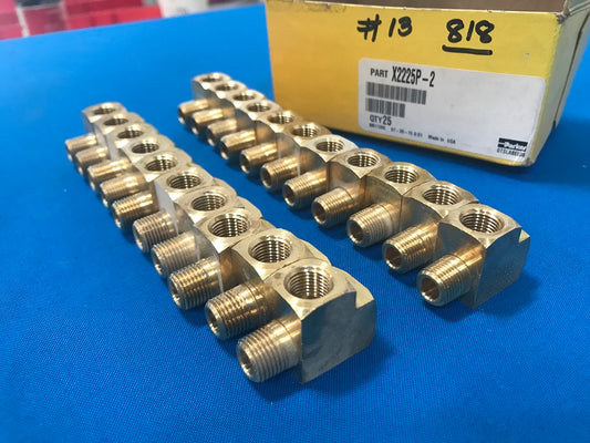 X2225P-2   PARKER Brass Pipe Fitting  SAE J530,SAE J531   thread size 1/8 male  to 1/8 female (Sold in Lot of 21 pcs)  Connection