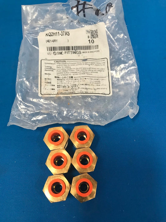 SMC KQ2H11-37AS Straight thread to tube adapter SMC FITTINGS Sold in package of 6