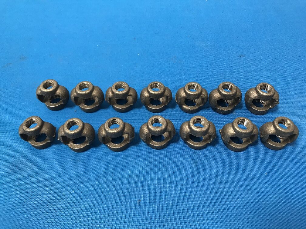 1/8P X 1/4P Ip Open Female Malleable Iron Hickey Female thread on both ends size:1.010 x 1.137 x .520 Sold in lot of 14