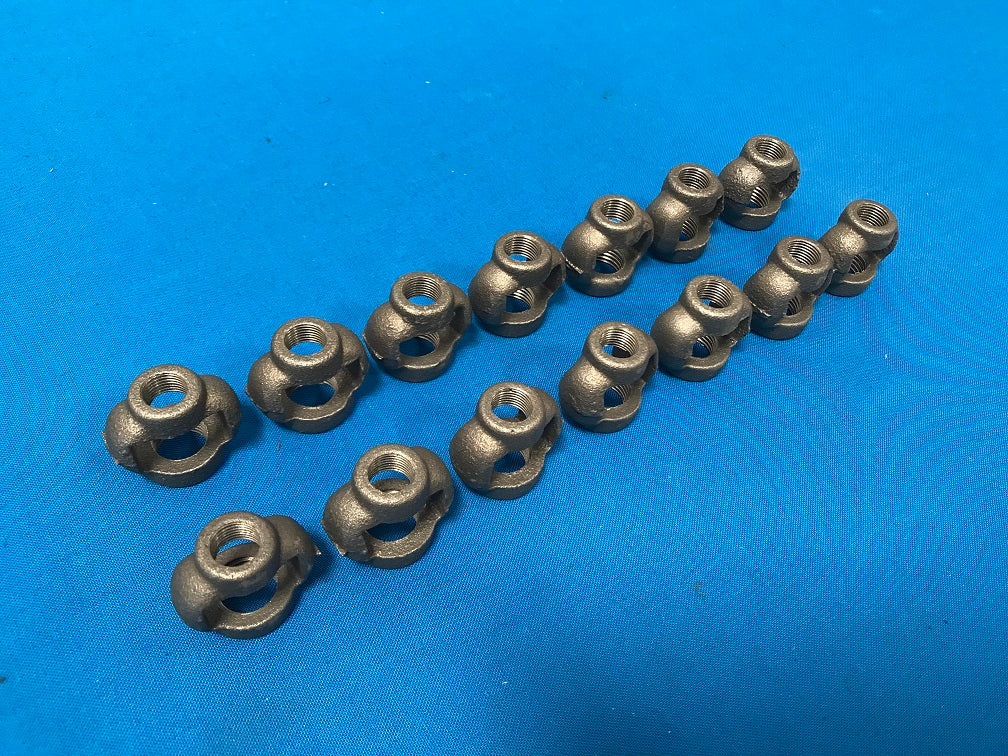 1/8P X 1/4P Ip Open Female Malleable Iron Hickey Female thread on both ends size:1.010 x 1.137 x .520 Sold in lot of 14