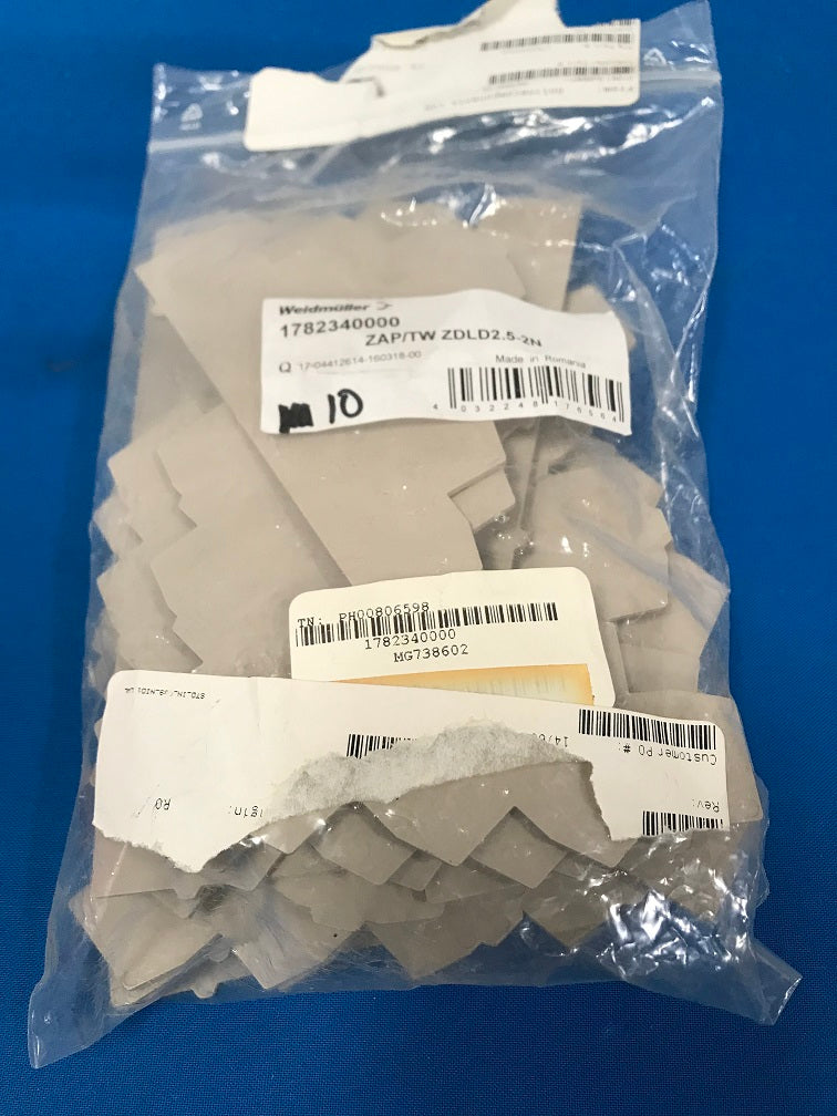 1782340000  ZAP/TW ZDLD2.5-2N  Weidmuller terminalblocks end cover,( sold in lot of 36 pcs)