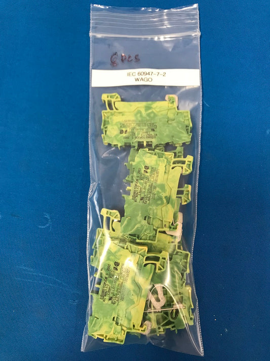 IEC 60947-7-2  WAGO  Terminal block din rail ground (sold in lot of 8pcs) 