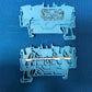 2002-1304 WAGO Terminal block connector 3 position feed through blue 12-18 awg (sold in lot of 10 pcs)