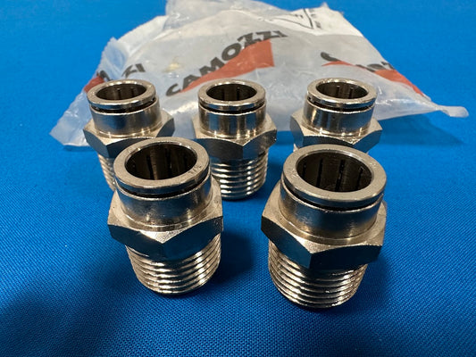 6510 08-08 CAMOZZI Male push in fitting connector 1/2 tube 1/2 NPTF sold in lot of 5