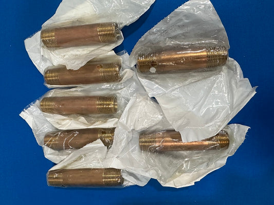 1VGR4, 463-0035gr   1/2 X 3 -1/2 SHC Brass pipe nipple (sold in lot of 7)