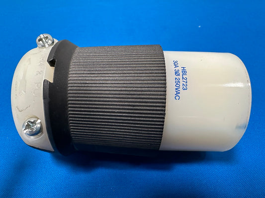 HBL 2723   HUBBEL  30AMP 250VAC 3 Phase NEMA L15-30 Locking female connector used in great condition...