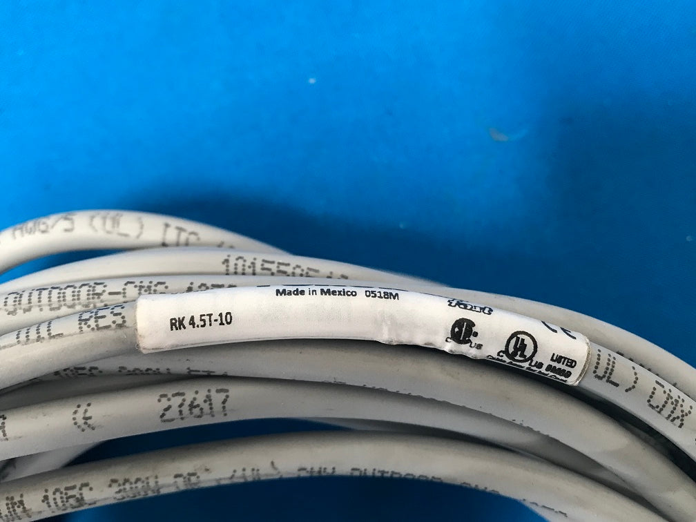 RK 4.5T-10  TURCK  M12 female 12 conductor  cable 10m, 22awg.