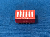 76SB06 GRAYHILL  Dip Switch SPST 6 Position through hole Rocker actuator  150ma-30vdc. (sold in lot of 10pcs)