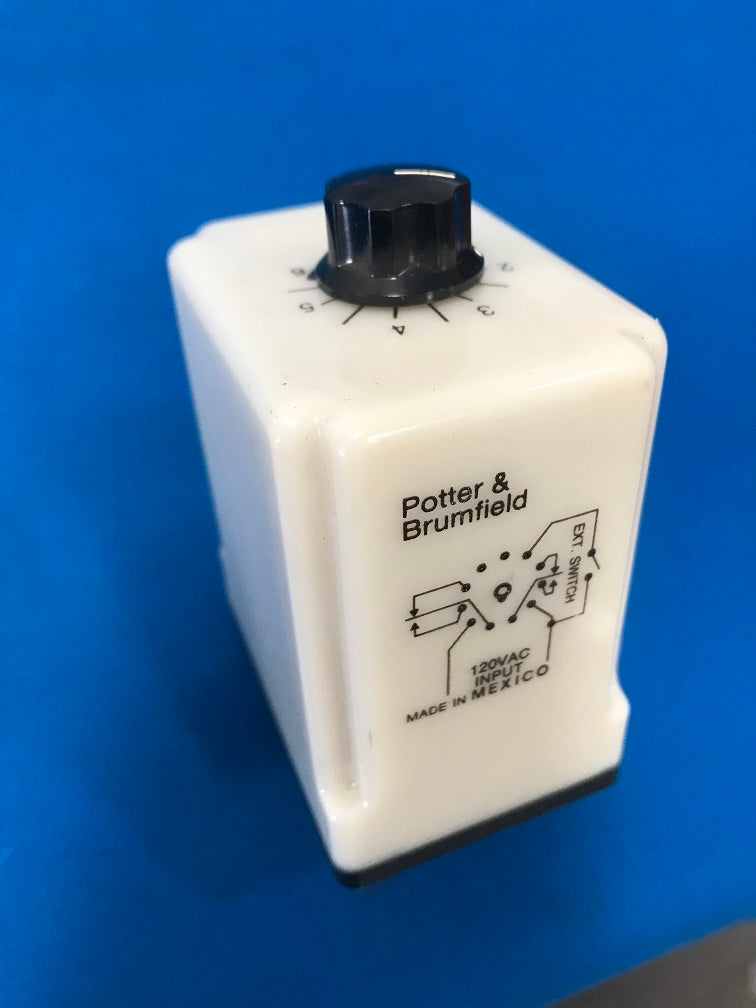 CKB-38-78010 Potter & Brumfield, Time delay on release Adjustable 0.1 to 10 sec. Contacts 10 amp, 240vac Resistive.