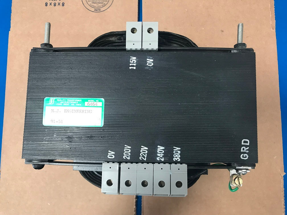 QUALITY TRANSFORMER  and ELECTRONICS MODEL NO. 8484, Step up Transformer, Size  6.250 x 7.50 x 6.50, it weight 48lbs