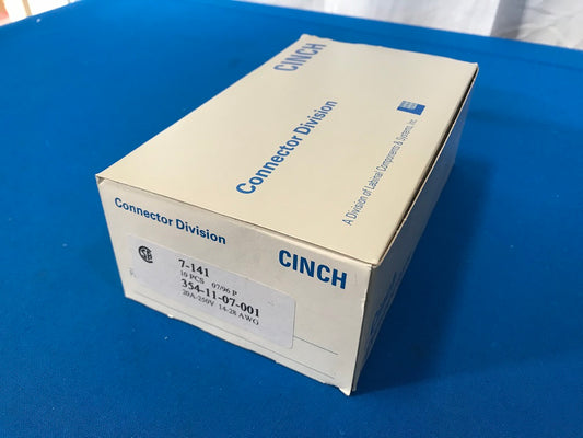 354-11-07-001 CINCH Connectors 10 position terminal strip  20A-250v  14-28 awg (sold in lot of 10pcs)