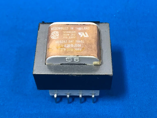 DSW-312  Stancor  Transformer  2.5va  115/230vac  Primary 6.3/12.6vac   0.4/0.2a Secondary (sold in lot of 2pcs)