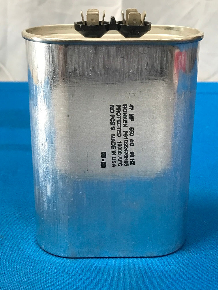 RONKEN P91D22476H05, Motor Start Capacitor, 47mfd, 550vac, 60hz,