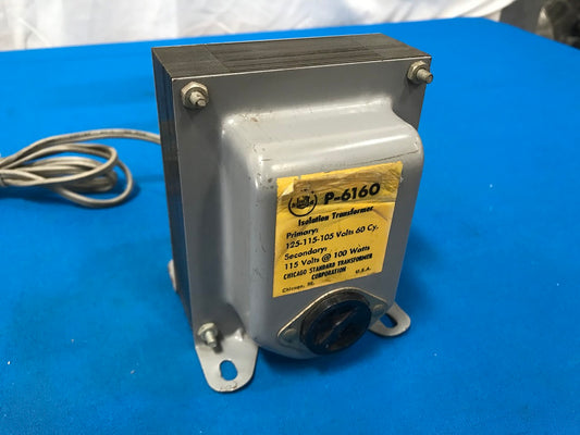 P-6160 Isolation Transformer Primary: 125-115-105 Volts to 60cy.   Secondary 115Volts