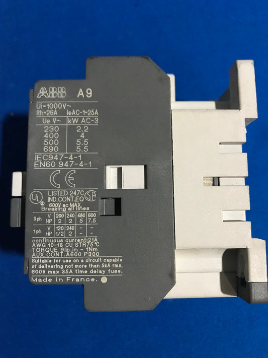   A9-30-10 ABB  Contactor, coil voltage 220/230-  50/60 hz