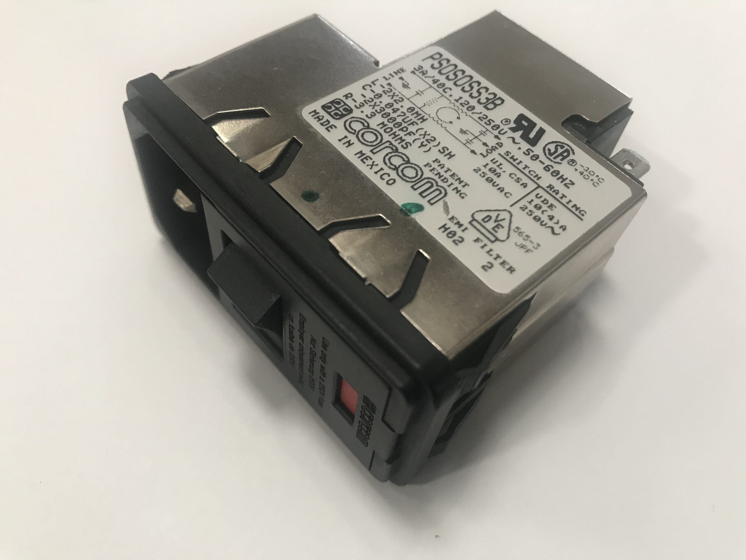 PS0S0SS3B CORCOM POWER ENTRY MODULE,EMI/RFI Filtered M 3 POS 250VAC 3A ...